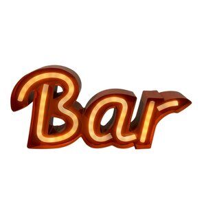 Orange Bar LED Light Up Neon Sign Style For Home Man Cave Decor